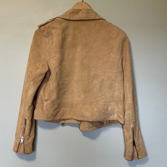 Mango MNG Tan Suede Women's Leather Jacket - Picture 6 of 6